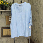 Lands' End Womens 3/4 Sleeve Linen Blend Tunic Blouse Shirt Top 1758415