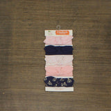 Yoga Sprout Baby Girls 5 Pack Cotton Headbands Navy Moroccan Blue 0-24 Month