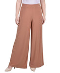 Ny Collection Womens Petite Mid Rise Pull On Wide-Leg Palazzo Pant PITP0024