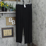 Ny Collection Womens Petite Mid Rise Pull On Wide-Leg Palazzo Pant Black PXL