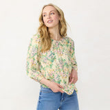 Lc Lauren Conrad Women's Flowy Puff Sleeve Top WL21W031RP