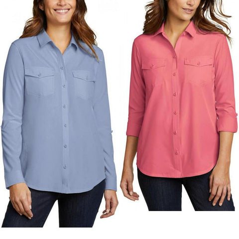 Eddie Bauer Women's Departure Stretch Moisture Wicking Long Sleeve Shirt 1699065