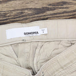 Sonoma Womens Drawstring Pull On Lightweight Khaki Capri Pants Light Brown 4