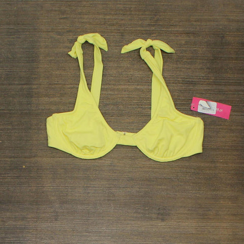 Xhilaration Juniors' Ribbed Shoulder Tie Underwire Bikini Top AFJ98T Yellow M