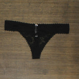 Auden Women's All Over Lace Thong. Y3RZG Y3RZG Black L