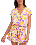 BCBGeneration Give It A Swirl Printed Romper Swim Cover-Up BL2SW97G