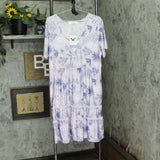 White Mark Womens Plus Size Floral Short Sleeve Knee Length Dress PS327