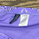 California Waves Trendy Plus Size Flowery Flow Bikini Bottoms Purple 12/14