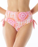 Sundazed Tatum Tie-Dyed Side-Tie High-Waist Bikini Bottoms F70094