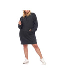 White Mark Women's Plus Size Long Sleeve Hoodie Style Sweater Dress PS822