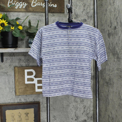 Ad Hoc Youth Boys Knit Henley Vintage Shirt Top 16659adaebab1e Blue 7