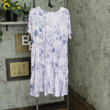 White Mark Womens Plus Size Floral Short Sleeve Knee Length Dress PS327