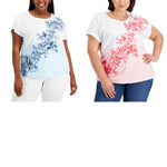 Tommy Hilfiger Womens Plus Size Ombre Floral Tee W2BH0519