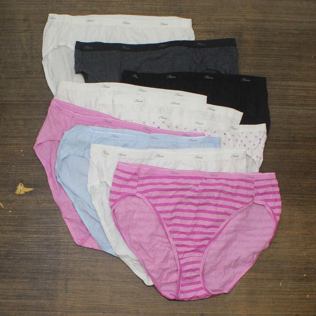 Hanes 10-Pack Hi-Cuts Panties Women's Underwear Breathable Cotton