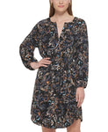 Vince Camuto Women's Printed Balloon-Sleeve Belted Dress VC2M3956