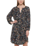 Vince Camuto Women's Printed Balloon-Sleeve Belted Dress VC2M3956