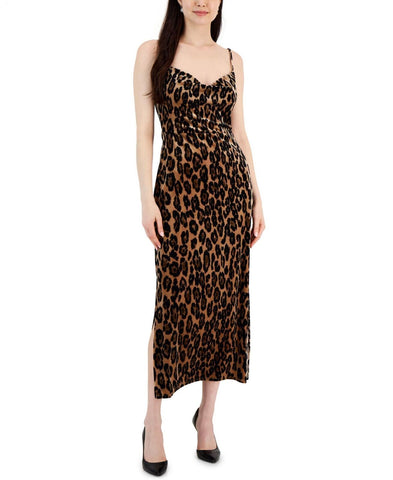 Taylor Women's Animal-Print Sleeveless Velvet Dress 2652M