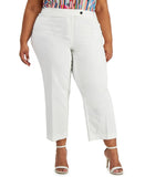 Anne Klein Plus Size Beacon Hill Cropped Pants 10839911 White 16W