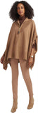 Anne Klein Womens Ribbed Trim Tunic Poncho Sweater 23000008