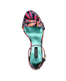 Nine West Women's Pruce Heeled Sandal WNPRUCE3 Black Tropical Multi 5.5M