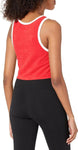 Nia Womens Sporty Ragland Contrast Trim Terry Tank Top Cherry Red M