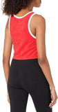 Nia Womens Sporty Ragland Contrast Trim Terry Tank Top Cherry Red M