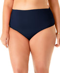 Anne Cole Plus Size High-Waist Bikini Bottoms MYPB36001 Navy Blue 24W