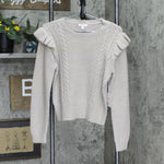 Lc Lauren Conrad Womens Cable-Knit Ruffle Sweater WL23S021RS