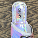 DKNY Women's Footwear Isha Flat Sandal K4169795 Silver Iridescent Halcott 9M