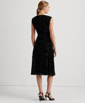 Lauren Ralph Lauren Womens Burnout Velvet Cocktail Dress 253854951001 Black 4