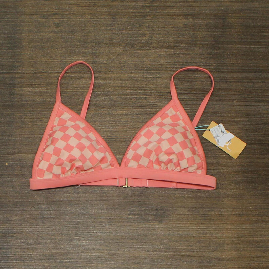 Kona Sol Women's Triangle Bikini Top - Coral Pink 