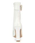 Journee Collection Elanie Comfort Foam Inside Zip Block Heel Booties White 8M