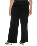 Calvin Klein Womens Plus Size Velvet Wide-Leg Pants X27P1994