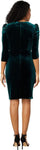 Vince Camuto Womens Velvet Ruched Bodycon Dress Long Sleeve VC2M2597