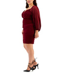 B Darlin Womens Trendy Plus Size Ruched Bodycon Dress 0158919