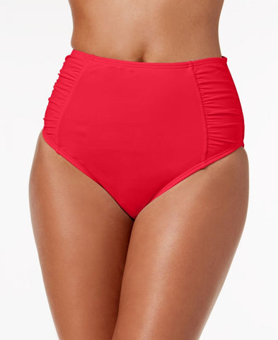 Bar III Shirred High-Rise Bikini Bottoms Bar Iii