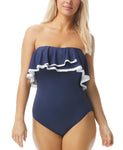 Coco Reef Contours Ruffled Strapless Tummy-Control One-Piece Swimsuit T32033