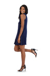 Signature by Robbie Bee Womens Sleeveless Satin Bow Tie A-Line Dress RB61887B