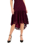 Taylor Women's High-Low Sleeveless Lace Midi Dress 2966M Eggplant Purple 6