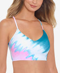 Salt + Cove Juniors' Horizon Dye Printed Corset-Back Bikini Top 805017