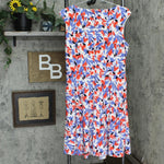 Lauren Ralph Lauren Womens Floral Jersey Dress 250861681001 Blue Orange Multi 12