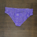 California Waves Trendy Plus Size Flowery Flow Bikini Bottoms Purple 12/14