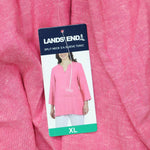 Lands' End Womens 3/4 Sleeve Linen Blend Tunic Blouse Shirt Top 1758415