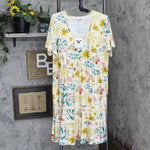 White Mark Womens Plus Size Floral Short Sleeve Knee Length Dress PS327