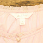 LC Lauren Conrad Womens Long Sleeve Ruffle Lined Blouse Light Pink Lurex S
