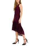 Taylor Women's High-Low Sleeveless Lace Midi Dress 2966M Eggplant Purple 6