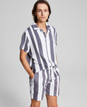 And Now This Men's Relaxed-Fit Stripe Drawstring Shorts MMB030354