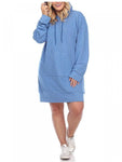 White Mark Women's Plus Size Long Sleeve Hoodie Style Sweater Dress PS822