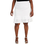 Kasper Womens Plus Ruffled Tiered A-Line Skirt White 18W 10827262 Lily White 18W