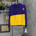 NFL Minnesota Vikings Juniors Long Sleeve 1/4 Snap Sherpa Sweatshirt